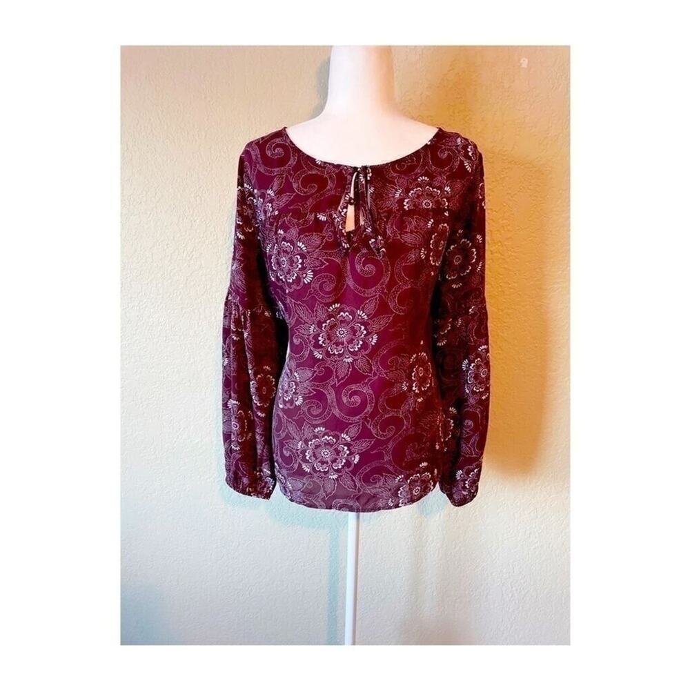 Ann Taylor Burgundy Flowing Top